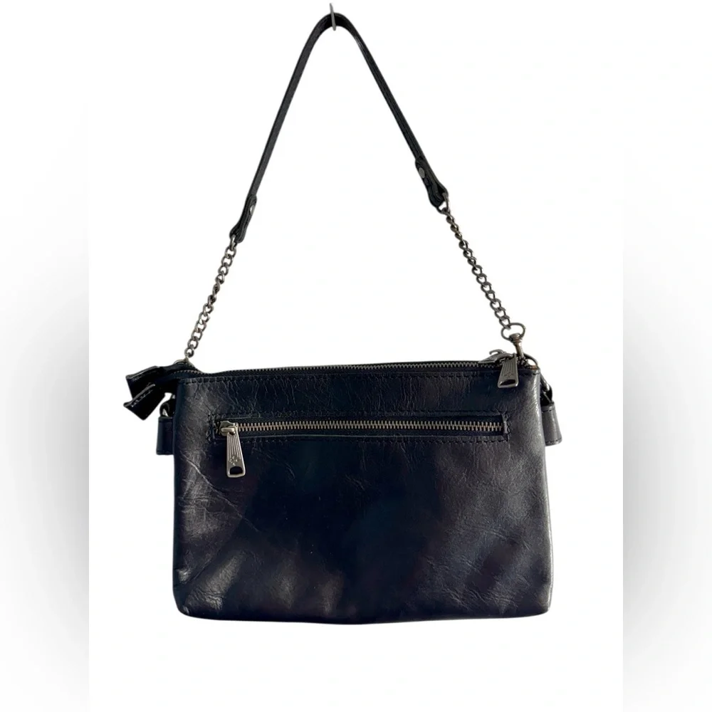 🛑SOLD🛑 Patricia Nash Black Leather Shoulder Bag with Chain Strap - Picture 4 of 15